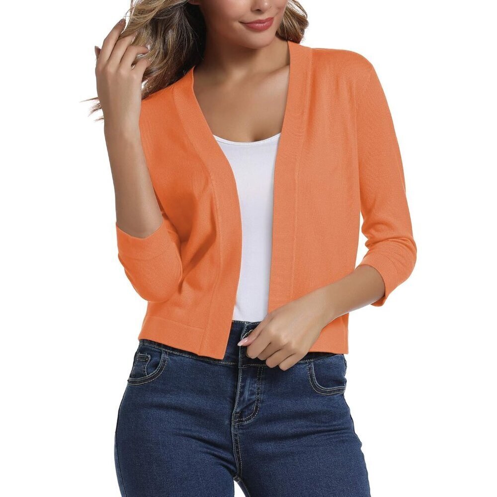 Women's Cropped Cardigan Sweater Viscose Polyester Plus Size Elegant